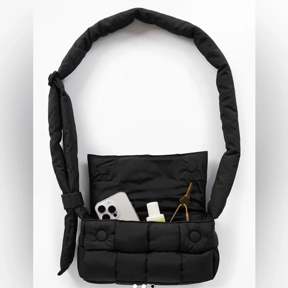 Athleta woven square puff crossbody bag